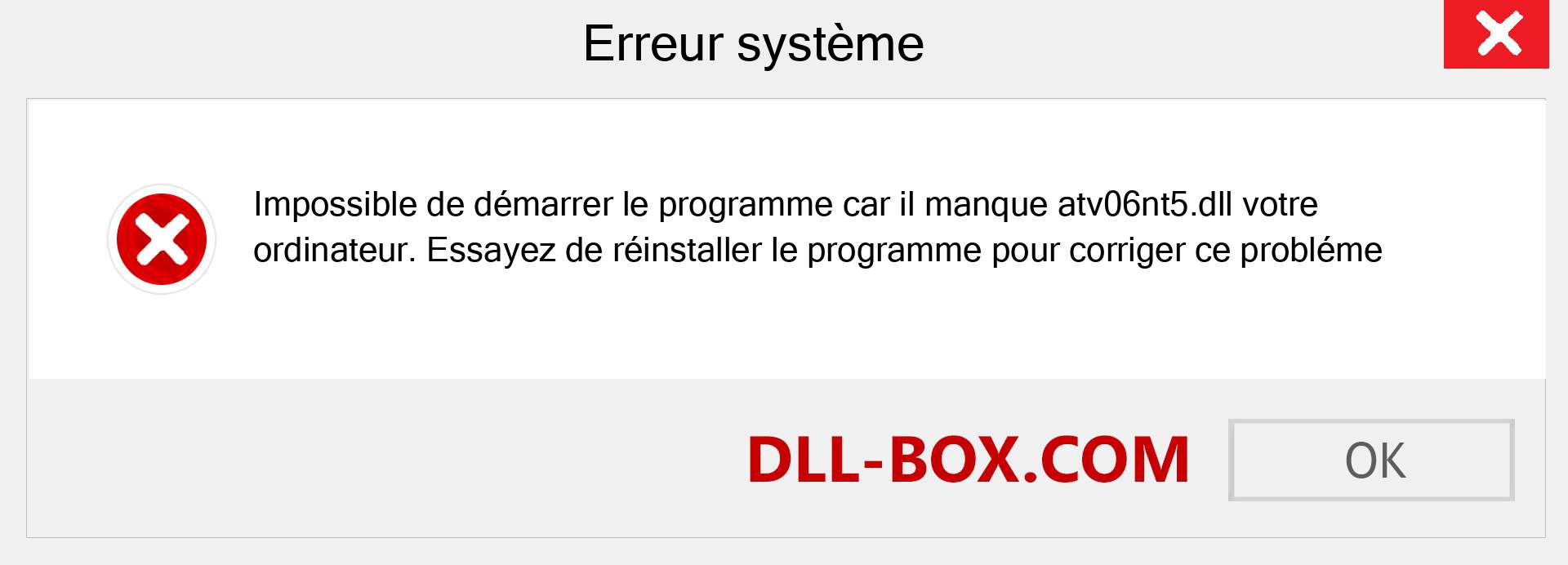 Le fichier atv06nt5.dll est manquant ?. Télécharger pour Windows 7, 8, 10 - Correction de l'erreur manquante atv06nt5 dll sur Windows, photos, images